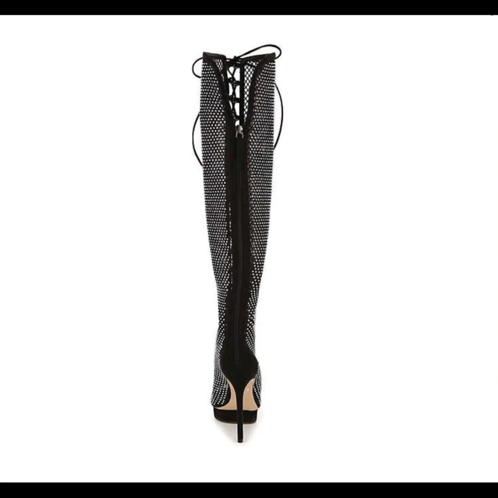 JLO OTK BOOT over the knees size stiletto peep toe 7.5 boots